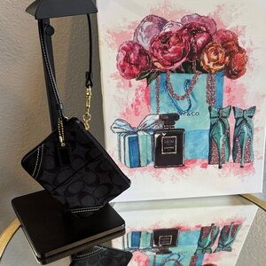 EUC Coach Black Wristlet